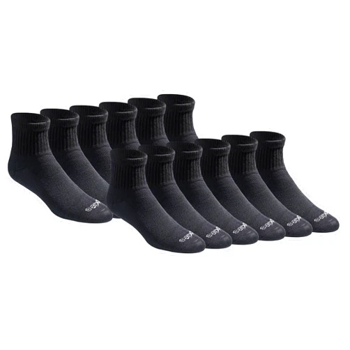 Dickies Men's Dri-tech Moisture Control Quarter Socks, Available in M-XXL (6, 12, 18 Pairs)