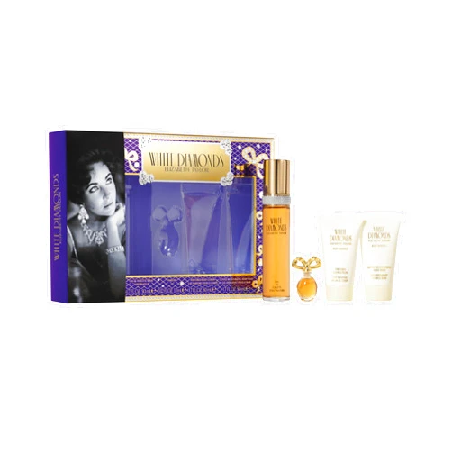 Elizabeth Taylor White Diamonds Perfume for Women Gift Set - 4 PC 1.7 Fl. oz