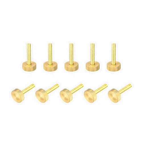uxcell Knurled Thumb Screws, M6x30mm Flat Brass Bolts Grip Knobs Fasteners for PC, Electronic, Mechanical 10Pcs