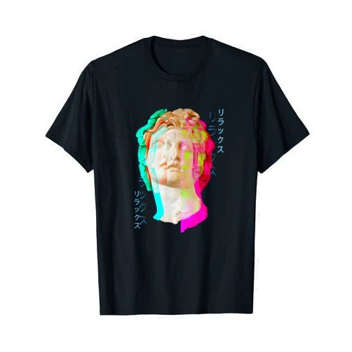 Vaporwave aesthetic retrowave synthwave clothing Glitch Greek Statue retrowave synthwave Vaporwave Aesthetic T-Shirt
