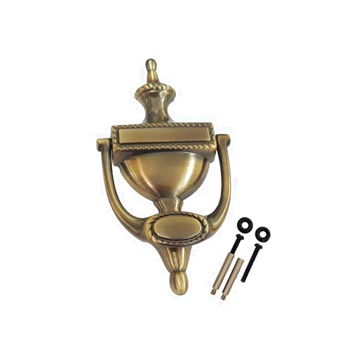 QCAA Solid Brass Door Knocker, Victorian Rope Type, 7-3/8