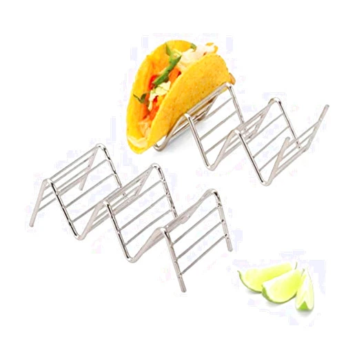 2 Lb. Depot Taco Holders Set of 2 Premium Stainless Steel Stackable Stands, Each Rack Holds 2 or 3 Hard or Soft Tacos, Five Styles Available By 2lbDepot