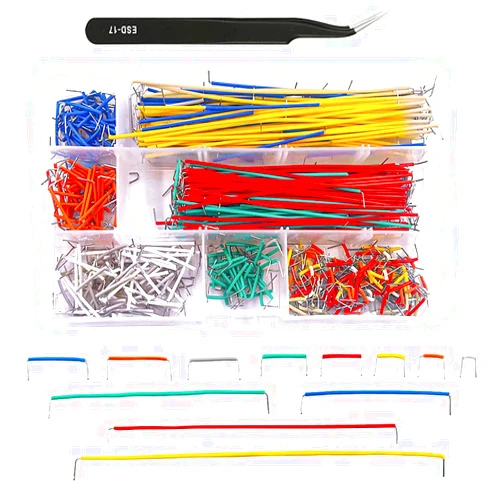 Eloogaa U-Shape Breadboard Jumper Wires kit,14 Vaules 560Pcs 2-125mm Solderless Flexible Breadboard Connecting Line Cables