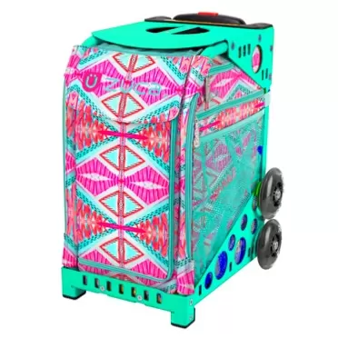 ZUCA Tribal Insert Bag and Aqua Frame with Flashing Wheels