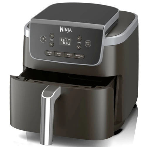 Ninja Air Fryer Pro 4-in-1 with 5 QT Capacity, Air Fry, Roast, Reheat, Dehydrate, Air Crisp Technology with 400F for hot, crispy results in just minutes, Nonstick Basket & Crisper Plate, Grey, AF141