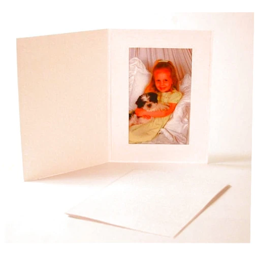 ShopWise2000 Cardboard Photo Folder for a 5x7 Photo - White Waffled - Pack of 50