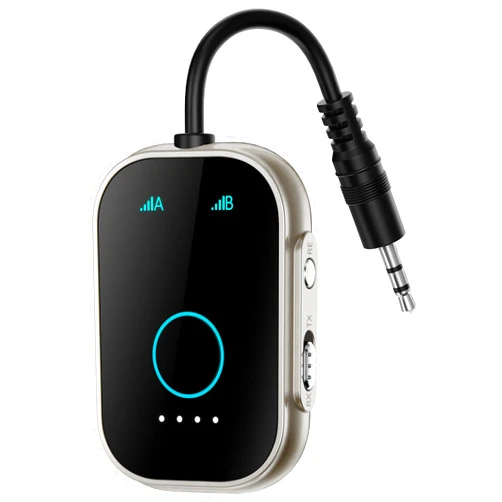 Swiitech Bluetooth Transmitter Receiver for TV, 2-in-1 Bluetooth 5.3 Adapter for Airplane, Gym Equipment, Cars, for up to Two Wireless Headphones, Cell Phones.
