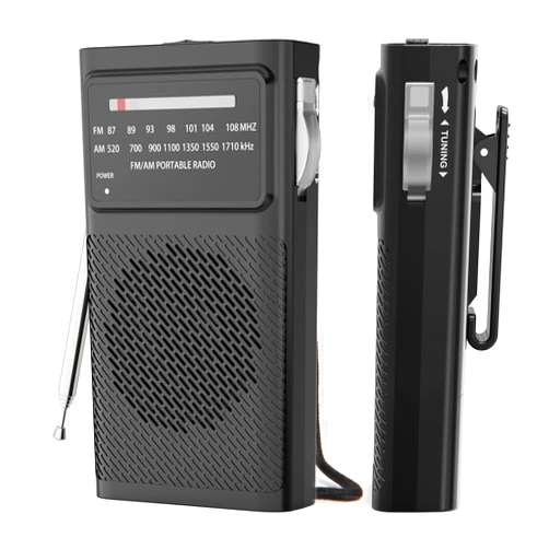 SEANCHEER 169 Portable Radio AM FM, AA Battery Operated Radio, Transistor Radio with Back Clip and Layard, Headphone Jack, Radios Portable AM FM