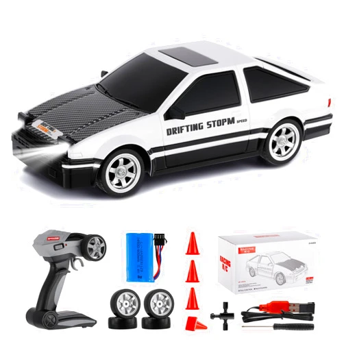 GoolRC RC Drift Car, 1:16 Scale Remote Control Car, 4WD RC Cars, 30KM/H High Speed RC Racing Car with LED Lights, and Drifting Tire for Kids and Adults (White)