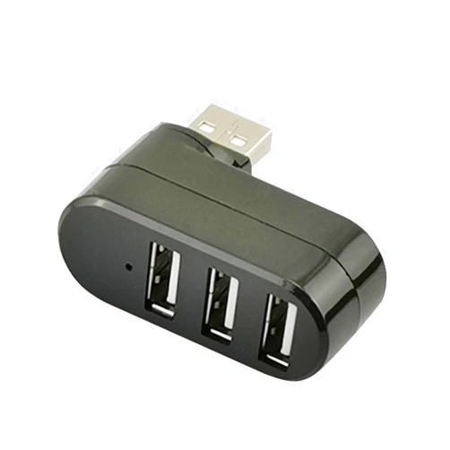AYECEHI USB Port Splitter, USB 3 Port Compact Portable Rotatable HUB, USB Hub Dock [90°/180° Degree Rotatable] for PC Laptop Notebook and More - Black