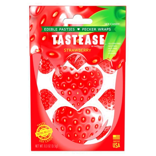 PASTEASE Tastease - Heart Shaped Edible Pasties in Strawberry Candy by Pastease - 13 Piece Set - Fun for A Special Occassion or Everyday - Dimensions 2