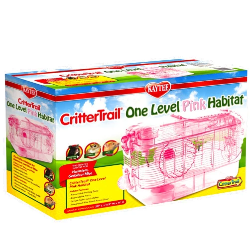 Kaytee CritterTrail Pink Habitat for Pet Mice, Dwarf Hamsters, Hamsters or Gerbils
