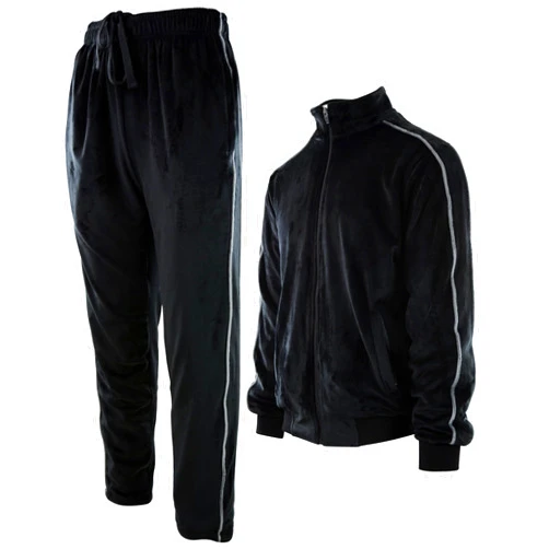 ChoiceApparel Mens Velour Set with Zippered Pockets and Velour Lining