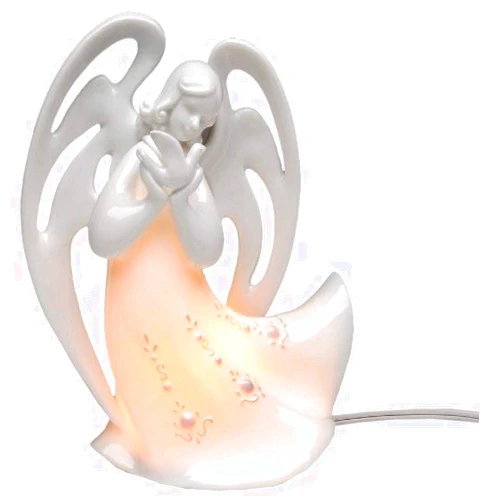 ATD Appletree Design Heaven and Earth Peaceful Angel, Lighted, 7-Inch Tall, Includes Light Bulb and Cord