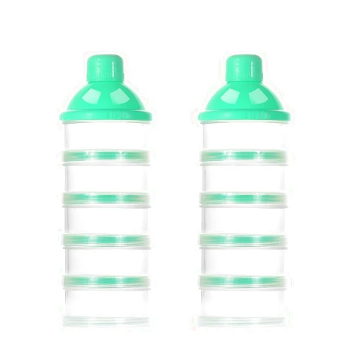 Accmor Formula Dispenser On The Go, 5 Compartments Stackable Formula Container for Travel, Baby Milk Powder Kids Snack Container, BPA Free