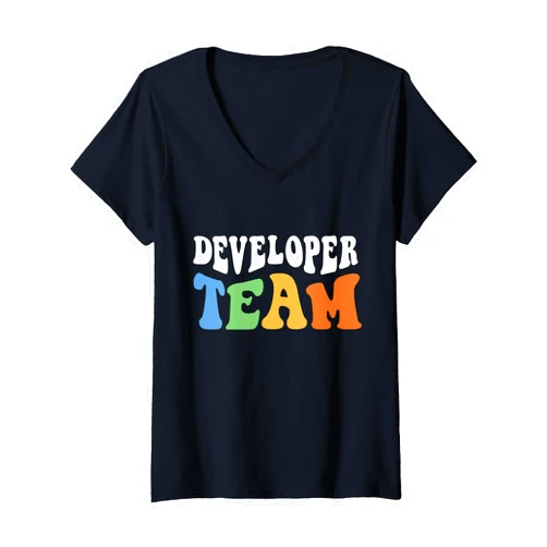 Retro Developer Team Tees Womens Vintage Web Software Funny Retro Developer Team V-Neck T-Shirt