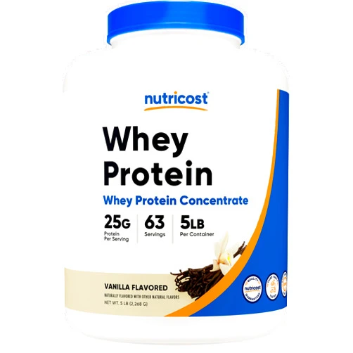 Nutricost Whey Protein Powder, Vanilla, 5 pounds - Whey Protein Concentrate