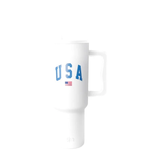 Simple Modern 40 oz Tumbler with Handle and Straw Lid | 4th of July Insulated Reusable Stainless Steel Water Bottle Travel Mug Cupholder Use | Gifts for Women Men Him Her | Trek Collection | USA