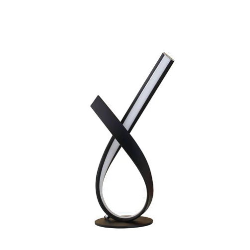 Benzara Benjara BM233927 17 x 6 x 7.5 in. Metal Upright Knotted Design Table Lamp with Round Shaped Base, Black & Gray