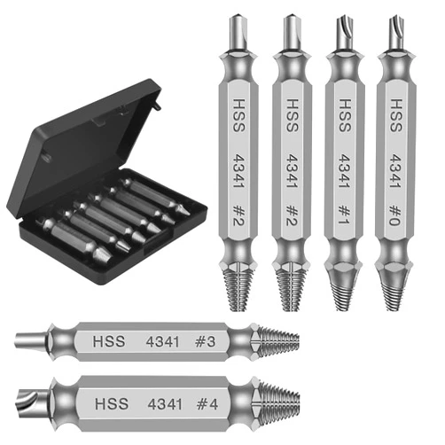 COJIXIN Damaged Screw Extractor Set Tools Gifts for Men - Removal for Stripped Screws Nuts & Bolts, 6PCS Stripped Screw Extractor Kit Drill Bit Tools for Easy Removal of Rusty & Broken Hardware