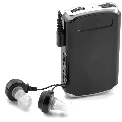 MEDca Sound Amplifier - Pocket Sound Voice Enhancer Device with Duo Mic/Ear Plus Extra Headphone and Microphone Set, Personal Hearing Amplifier Device by MEDca