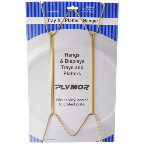 Plymor Gold Finish Wall Mountable Tray and Platter Hanger, 14.25