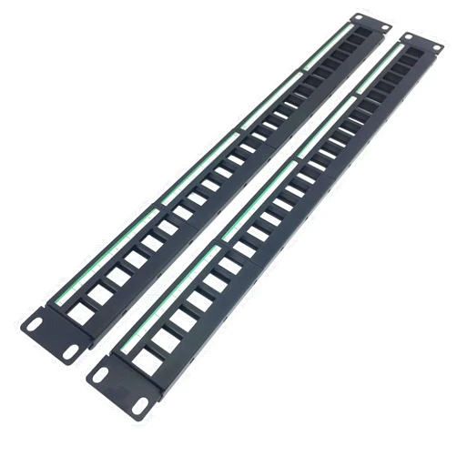 JINGCHENGMEI 2 Pack of 1U Patch Panel 24-Port Blank Keystone, 1U 19