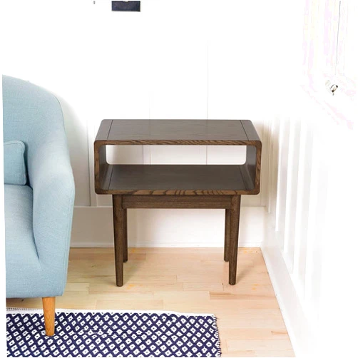 Posh Pollen Mid-Century Modern Side End Table, Dark walnut_Darden