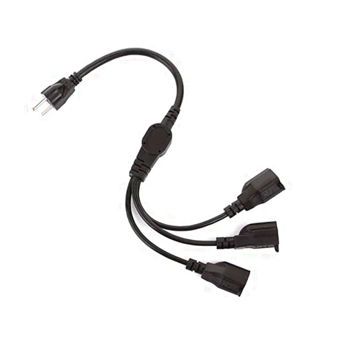 Qlfecle [Etl Listed] Qlfecle 1 to 3 Outlet Power Splitter Cord 3.3FT/1M (NEMA 5-15P to NEMA 5-15R) 16AWG Heavy Duty Cable Strip Outlet Saver1