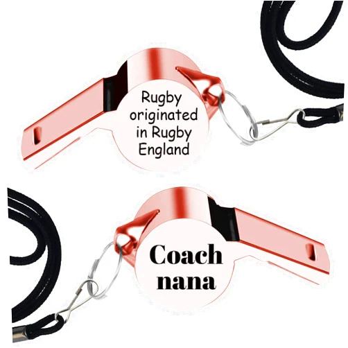 CAMAL Personalized Coach Whistle with Lanyard, Stainless Steel Sports Whistles, Loud Whistle Gift for Coach Referee Teacher Sports Lover, Silver/Gold/Rose Gold Custom Whistle