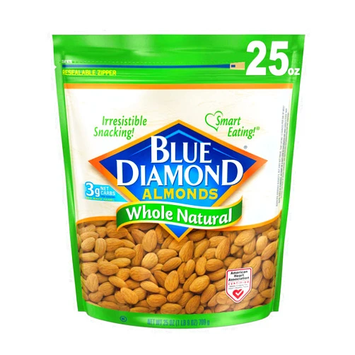 Blue Diamond Almonds Whole Natural Raw Snack Nuts, 25 Oz Resealable Bag (Pack of 1)