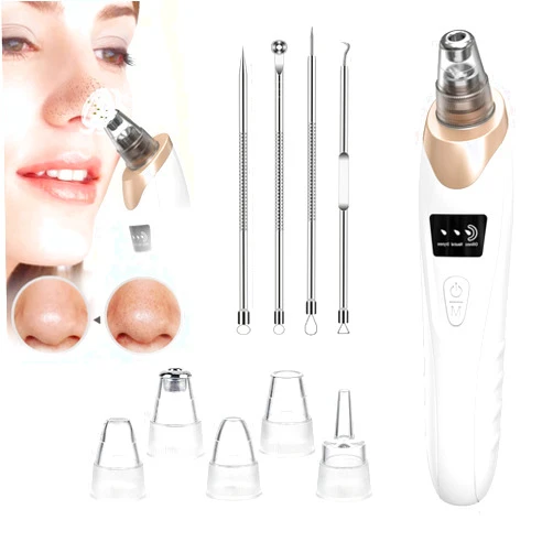 Hohotti Blackhead Remover Tools Electric Pore Vacuum Extractor for Face Acne Comedone Whitehead Cleaner Kit 5 Suction Heads 3 Modes USB Rechargeable Facial Pimple Popper Removal Extraction Tool