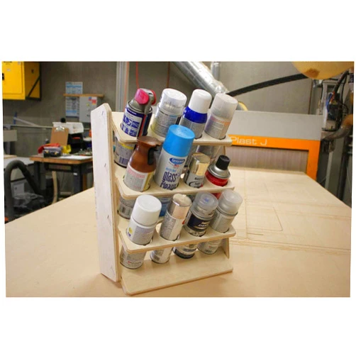 Factory Crafts Spray Can Lube Holder Organization Storage Rack Wood Shelf Case Organizer 12-Slot Plywood