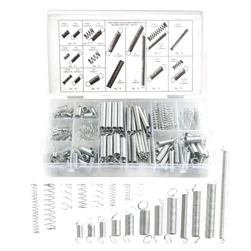 XINGYHENG 200Pcs 20 Kinds Zinc Plated Steel Coil Spring Wire Metal Extension and Compression Spring Repair Tool Assortment Kit