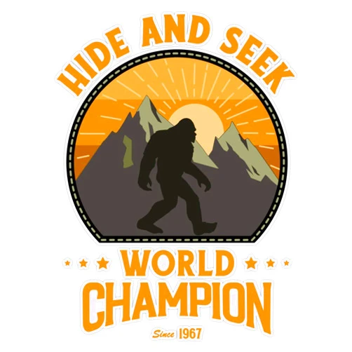 PNP Graphics Bigfoo Hide And Seek, Bigfoot Hide And Seek Champion Sticker Vinyl Decal Bumper Sticker 5