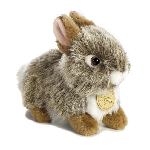 Aurora® Adorable Miyoni® Tots Baby Bunny Stuffed Animal - Lifelike Detail - Cherished Companionship - Gray 7 Inches
