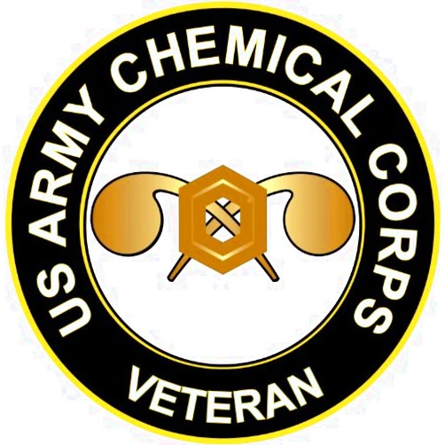 Military Vet Shop U.S. Army Veteran Chemical Corps Window Bumper Sticker Decal 3.8
