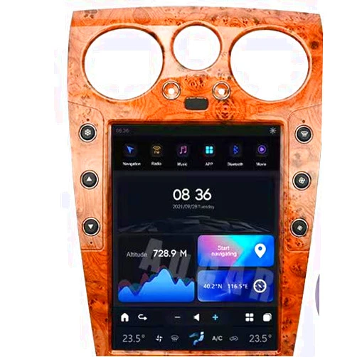 KiriNavi Car Radio Stereo GPS Navigation for Bentley Flying Spur Continental 2004-2019 Radio Android Auto CarPlay 13.6 Inch Vertical Screen Tesla Style with DSP in Dash Headunit Multimedia Player Car Radio