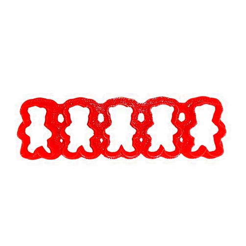 Foose Cookie Cutters Teddy Bear Cracker Multi Cutter 1 1/8 in segments, Food Safe 3d Printed Plastic, Made in USA (Color may vary)