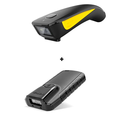 NETUM C750 QR Code Scanner and NETUM E800 Back Clip Bluetooth 2D QR Bar Code Scanner Fixed on Mobile Phone