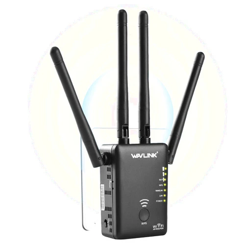 WAVLINK WiFi Extender Signal Booster, WiFi Booster Range Extender with Ethernet Port, Dual Band 5GHz & 2.4GHz, 3dbi x 4, Coverage up to 1500 Sq.Ft.