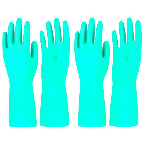 Haiou 2 Pairs Long Rubber Gloves Heavy Duty Latex Gloves Long Sleeve Chemical Gloves for Men and Women