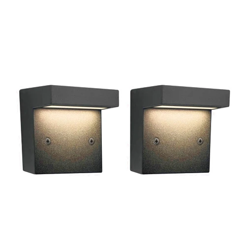 GKOLED 2-Pack Low Voltage LED Deck Lights, Landscape Step Wall Stair Railing Post Lighting with 3W Integrated LED Chips, IP65 Waterproof for Outdoor, Die-cast Aluminum, Black Powder Coated Finish