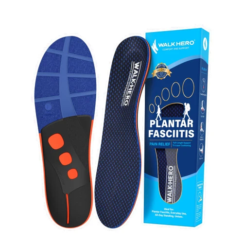 WALK·HERO COMFORT AND SUPPORT WALKHERO Plantar Fasciitis Feet Insoles High Arch Supports Orthotics Inserts Relieve Flat Feet, Foot Pain Mens 12-12.5 | Womens 14-14.5