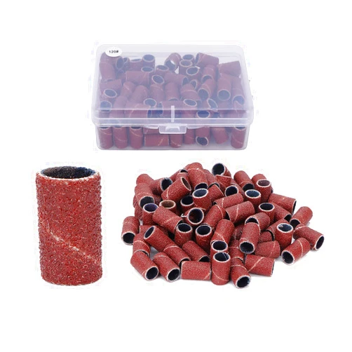 Yinhing Sanding Bands Grit File Sand, Grit Sanding Bands for Nail Drill, 100pcs Nail Sanding Bands Pedicure Manicure Polishing Remove Dead Skin (HQ-04 120#)
