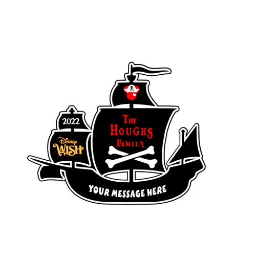 Handmade Large Personalized Pirate Night Magnet Ship Magnet for Disney Cruise Door Decor