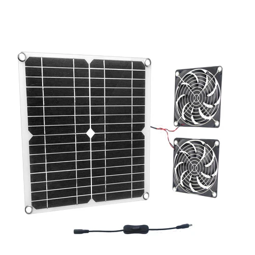 JORCOLEEN 20W 18V Solar Panel Fans, Solar Powered Exhaust Fans for Greenhouse, Chicken Coop, Shed, Dog House,Outside Roof Vent, Camping