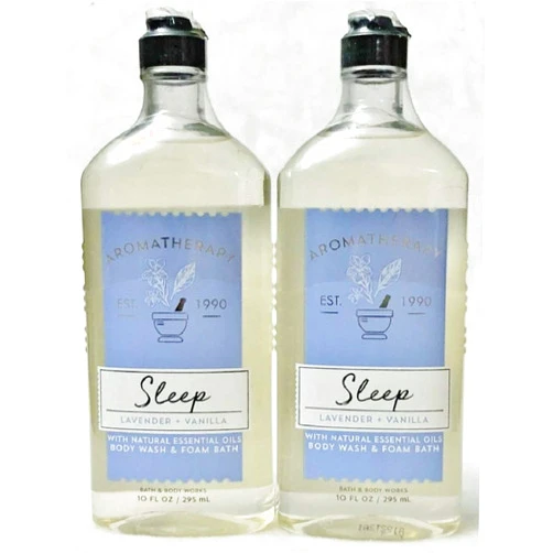 Bath & Body Works Aromatherapy SLEEP Lavender + Vanilla Body Wash & Foam Bath (2 Pack)
