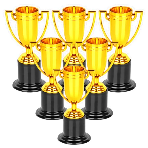 WINKIO Mini Trophies,Gold Trophy Award, Plastic Trophies for Kids, 4 Inch Trophy Cups, Award Trophies for Party Favors, Props, Rewards, Winning Prizes, Competitions Ceremony Parties Favor