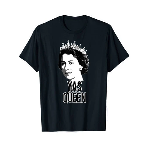 YAS QUEEN Elizabeth II England Meme Shirts British YAS QUEEN Elizabeth II England Meme British Crown T-Shirt